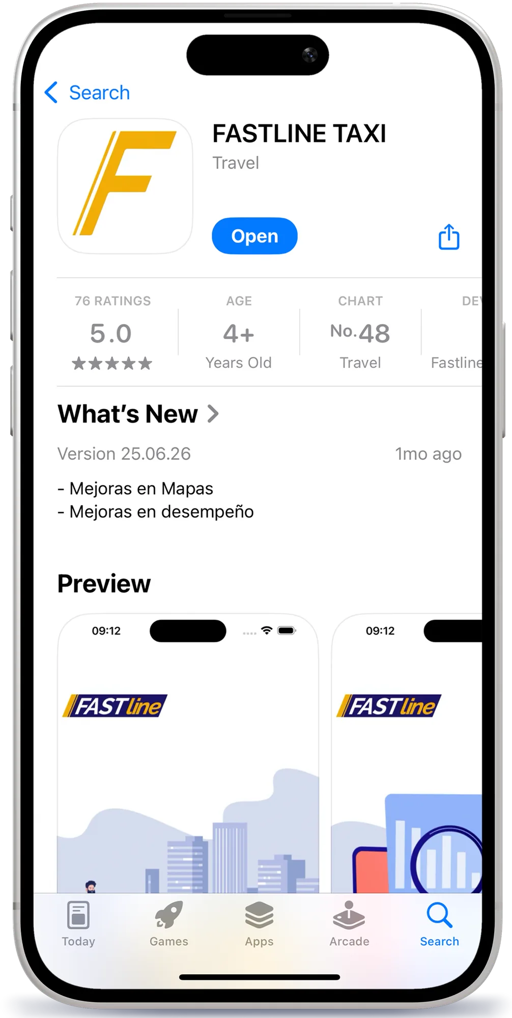 Fastline Taxi en un celular